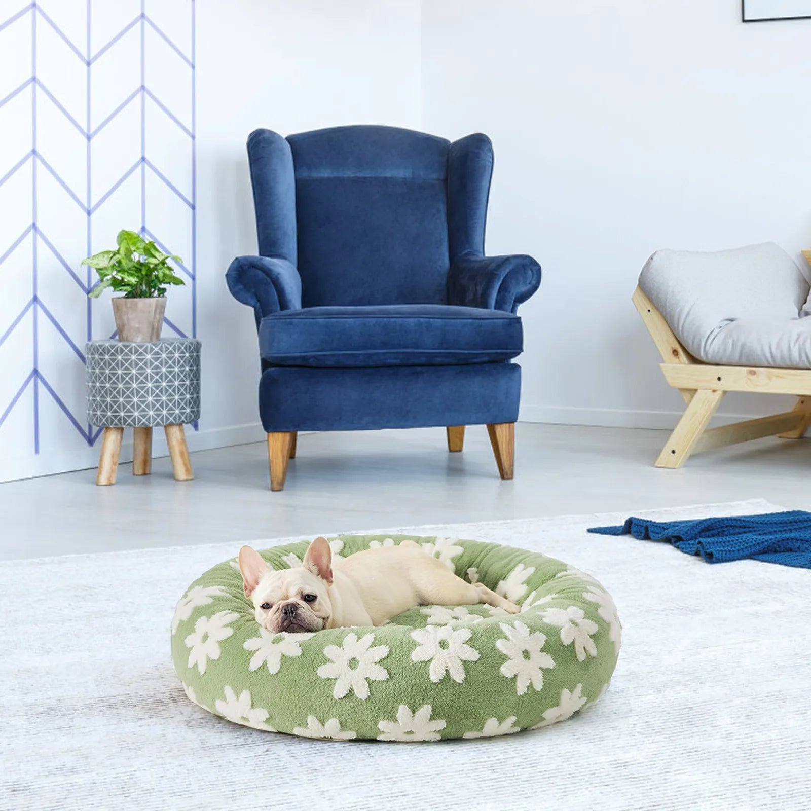 Sky Clouds Small Cute Dog Bed Washable Cozy Orthopedic Pet Sofa Slip Bottom