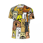 Cartoon Dog Running T Shirt Summer Funny Animal Print Design Tops