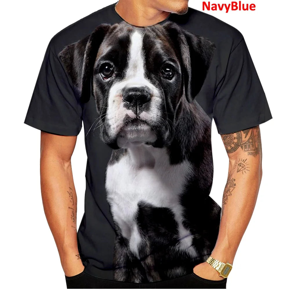 Animal Boxer Dog Street T Shirt Cute 3d Printed T Shirt