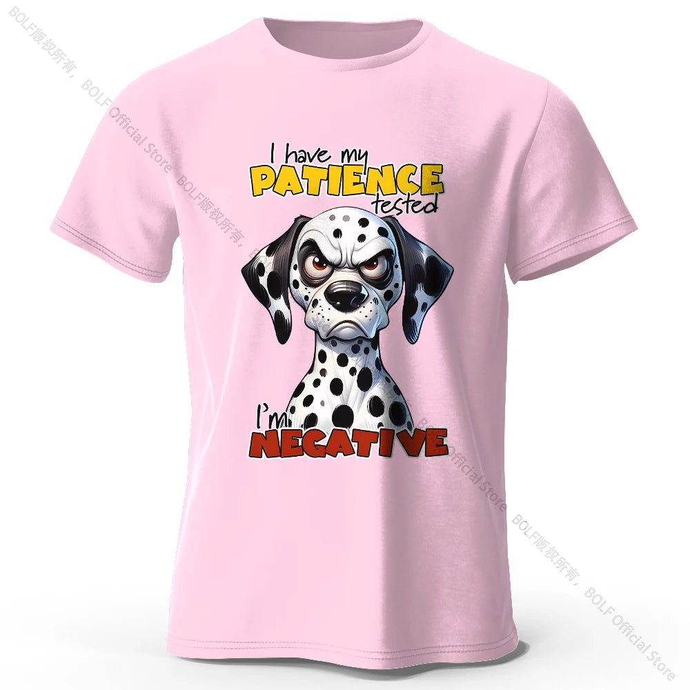 Cartoon Dog Portrait Print 100% Cotton T-Shirt, Soft Fabric Round Neck Short Sleeve Tee