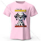 Cartoon Dog Portrait Print 100% Cotton T-Shirt, Soft Fabric Round Neck Short Sleeve Tee