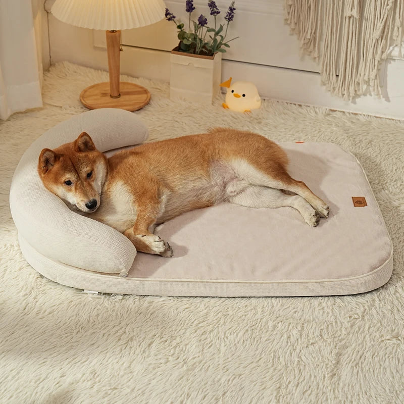 Bed for Medium Small Dogs, Sofa Pillow, Soft Support Bolster, Non-Slip Bottom