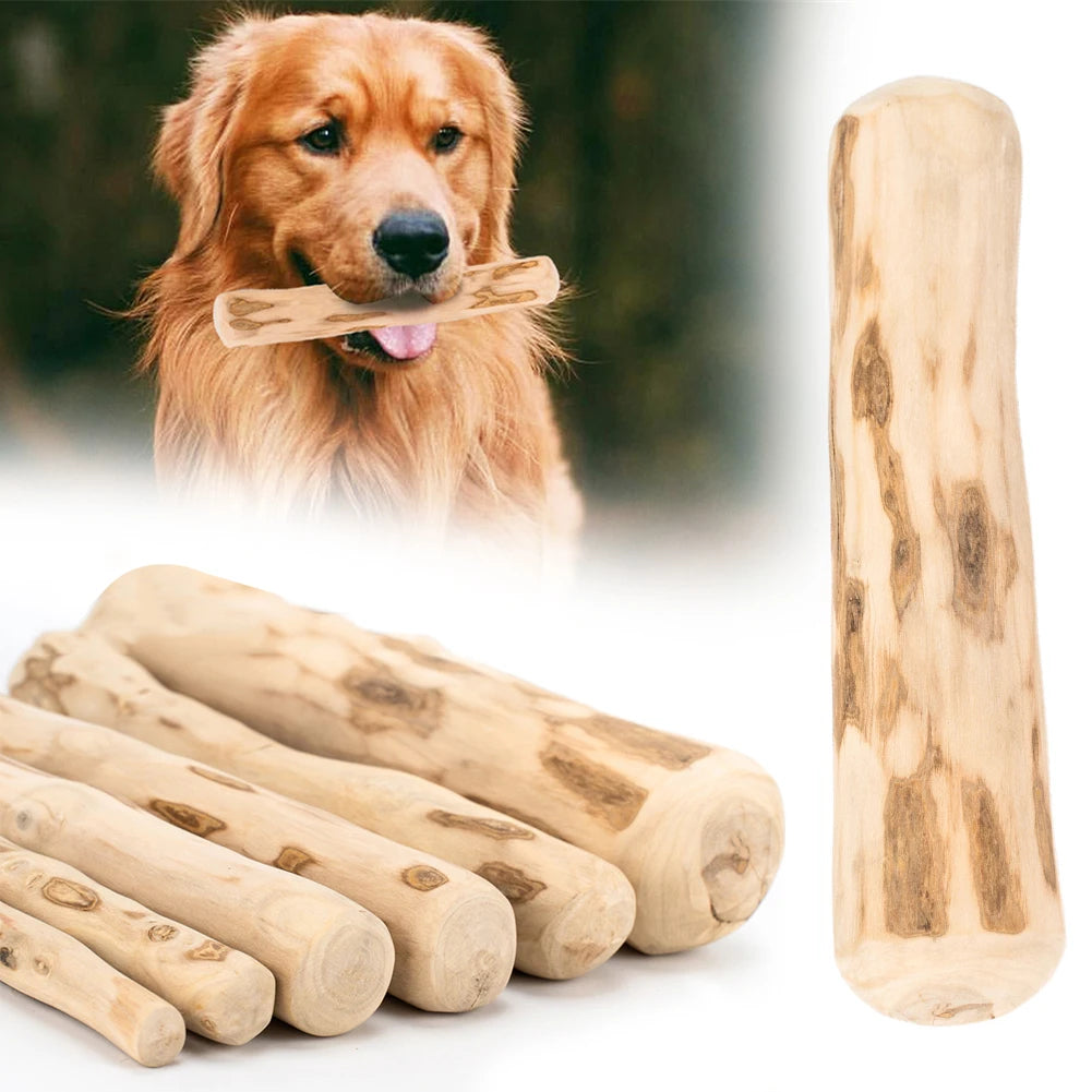 Dog Rod Wooden Chewing Toy Natural Coffee Wood