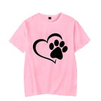 Luminous T-Shirt Women Top-Tees Clothes Graphic Dog Paw