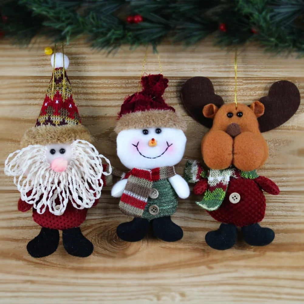 Ornament Reindeer Snowman Santa Elk Bear Doll decoration