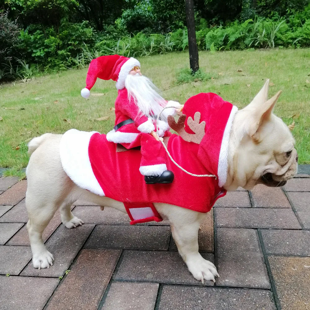 Winter Happy New Year Pet Costume Christmas French Bulldog Corgi Yorkie