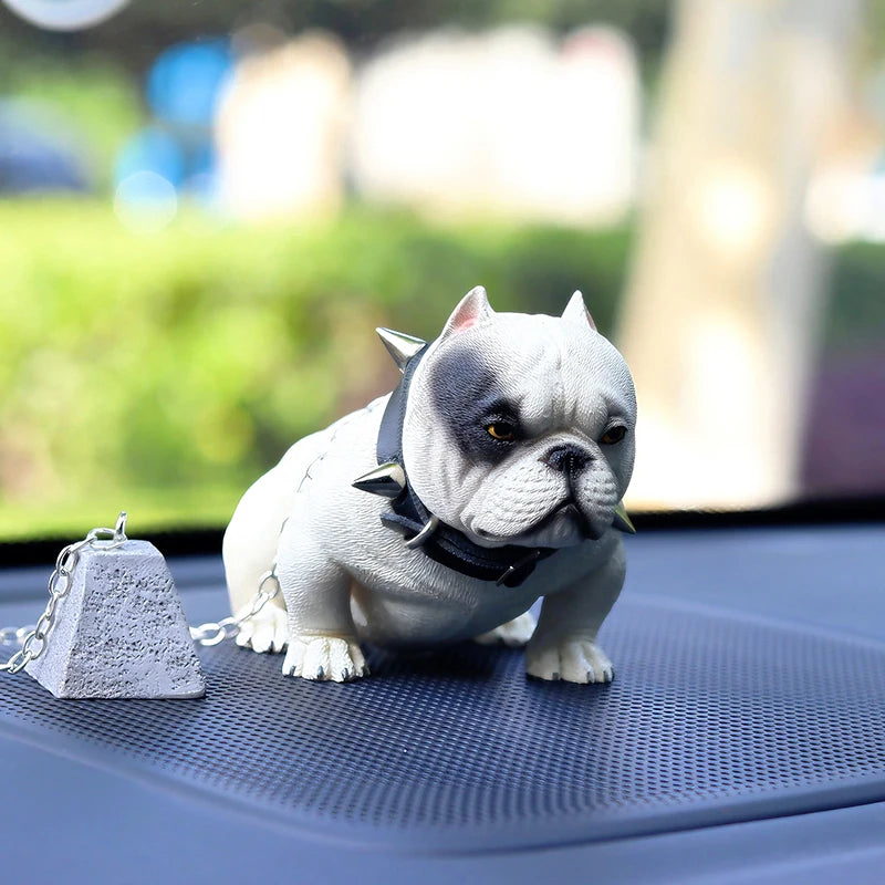 Realistic Bulldog Car Interior Decor Novelty Auto Dashboard Decoration