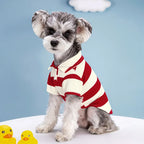 Polo Shirts Summer Striped Cotton Puppy Pullover