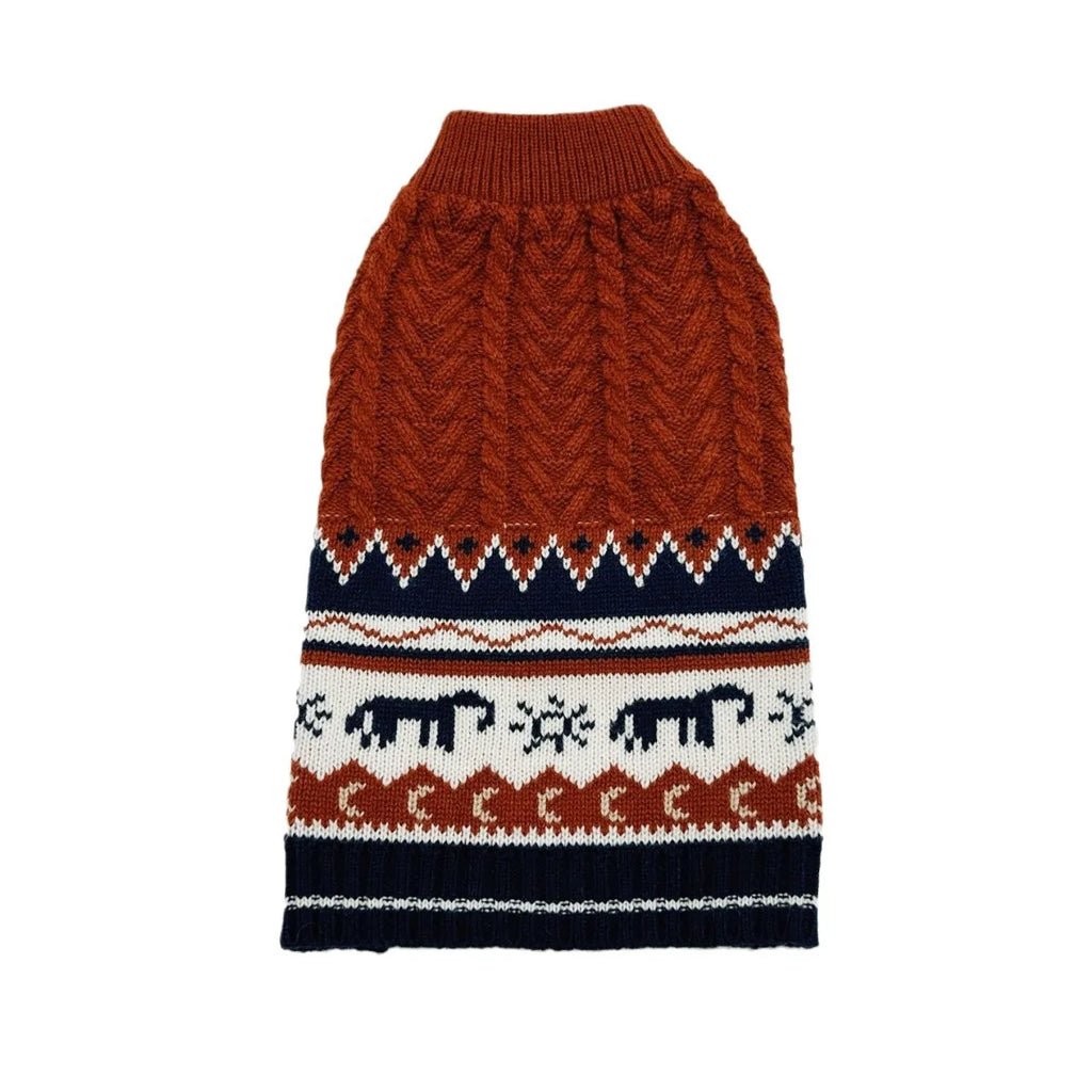 Christmas Dog Sweater, Winter Warm Beige Green Stripe Knitted Pet Clothes for Small Medium Puppy, Xmas New Year Party Wear