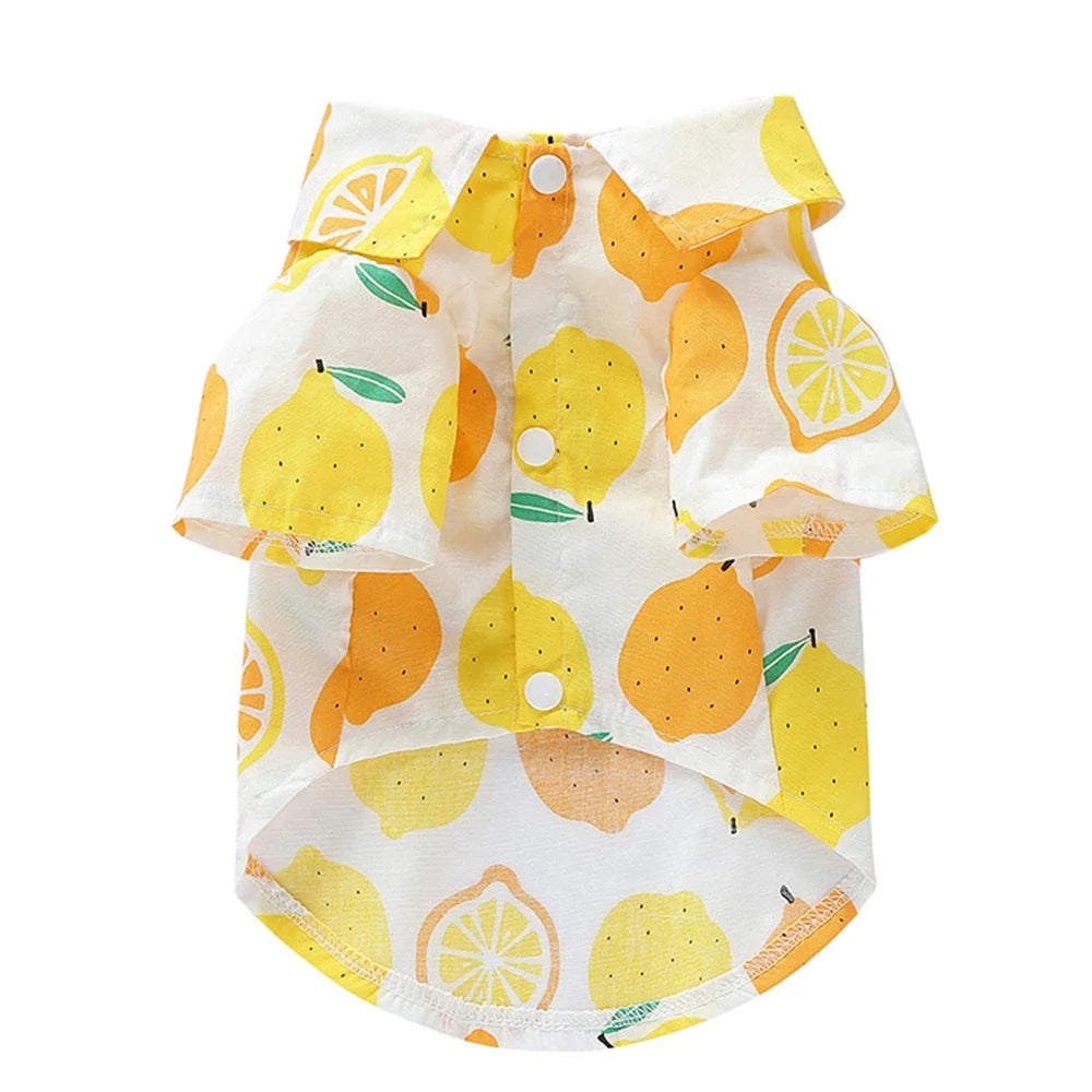 Fruit Printed Shirts Thin Clothing for Small Dog Outfits