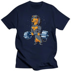 Dachshund Weightlifting Funny Gym T Shirts Graphic Cotton Streetwear Short Sleeve