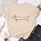 Dachshund t shirt women comic funny designer Tee