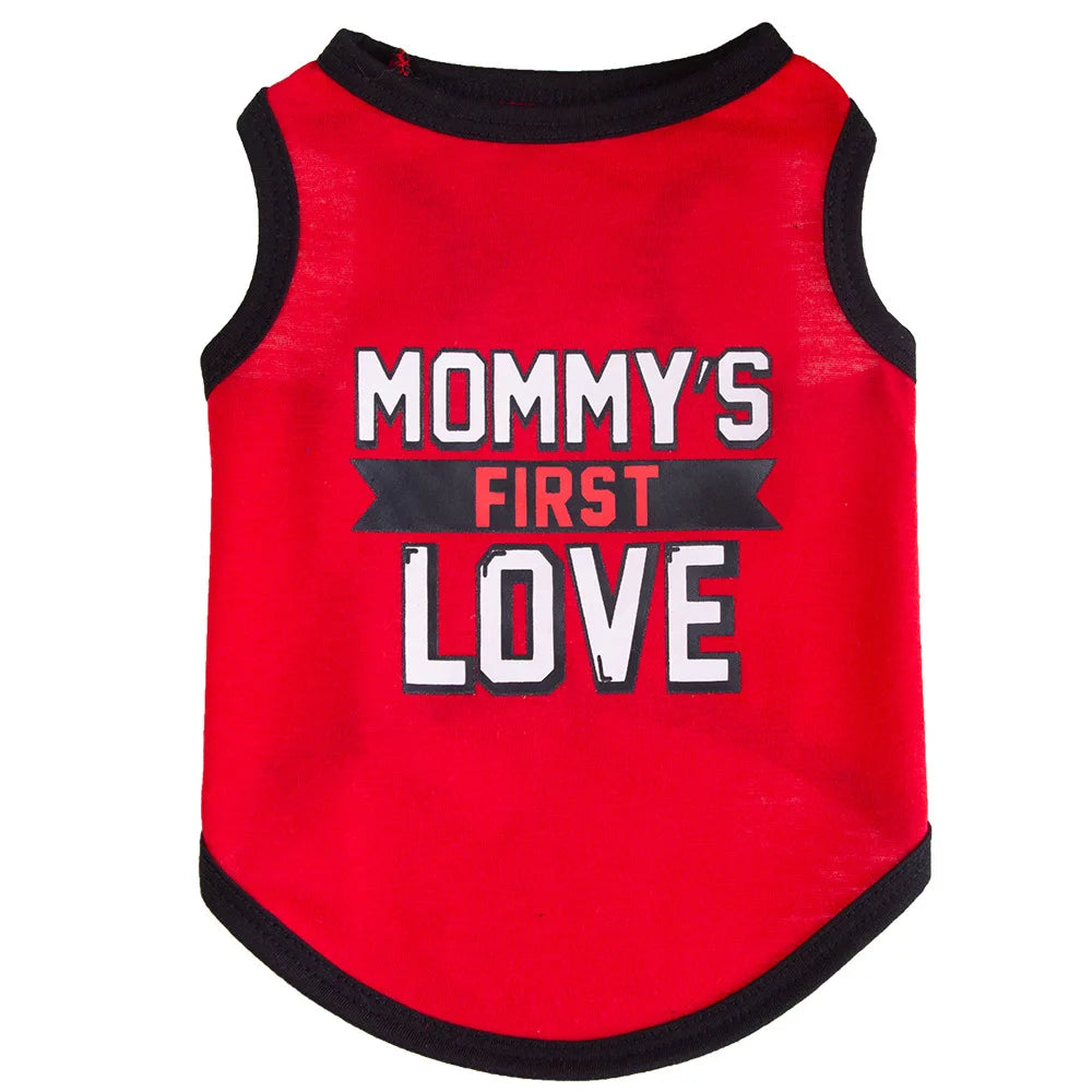 Red or Gray Dog Clothes for Small Dogs Mommy‘s First Love