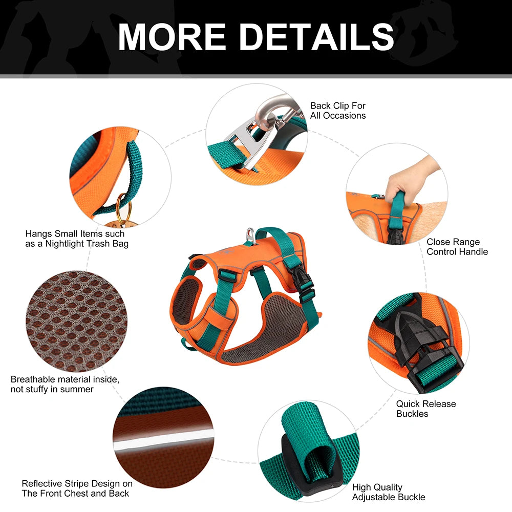 Mesh Breathable Harness Nylon Reflective Dog Vest Adjustable