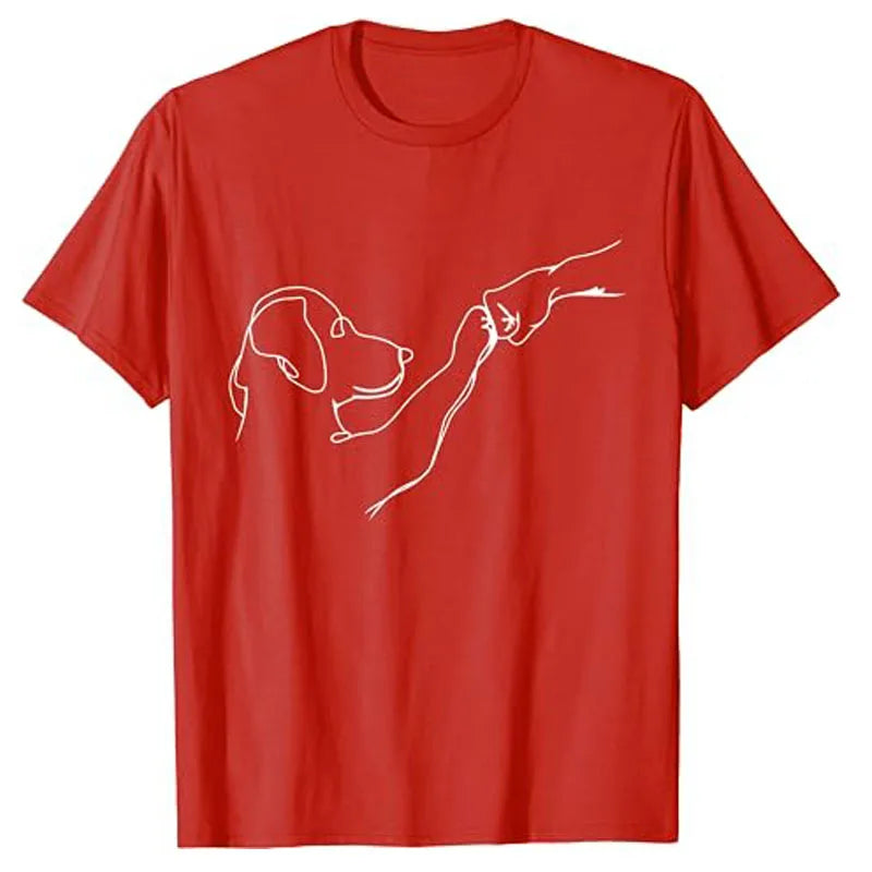 Punch Hand Dog Man Friendship Bump Dog's Paw T-Shirt Animal Lover