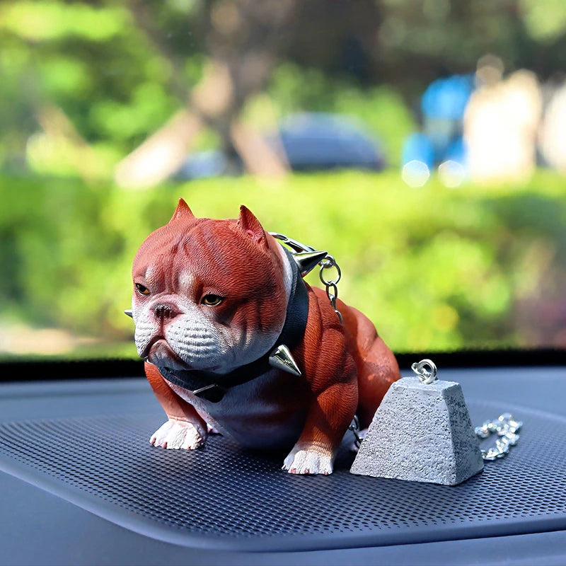 Realistic Bulldog Car Interior Decor Novelty Auto Dashboard Decoration