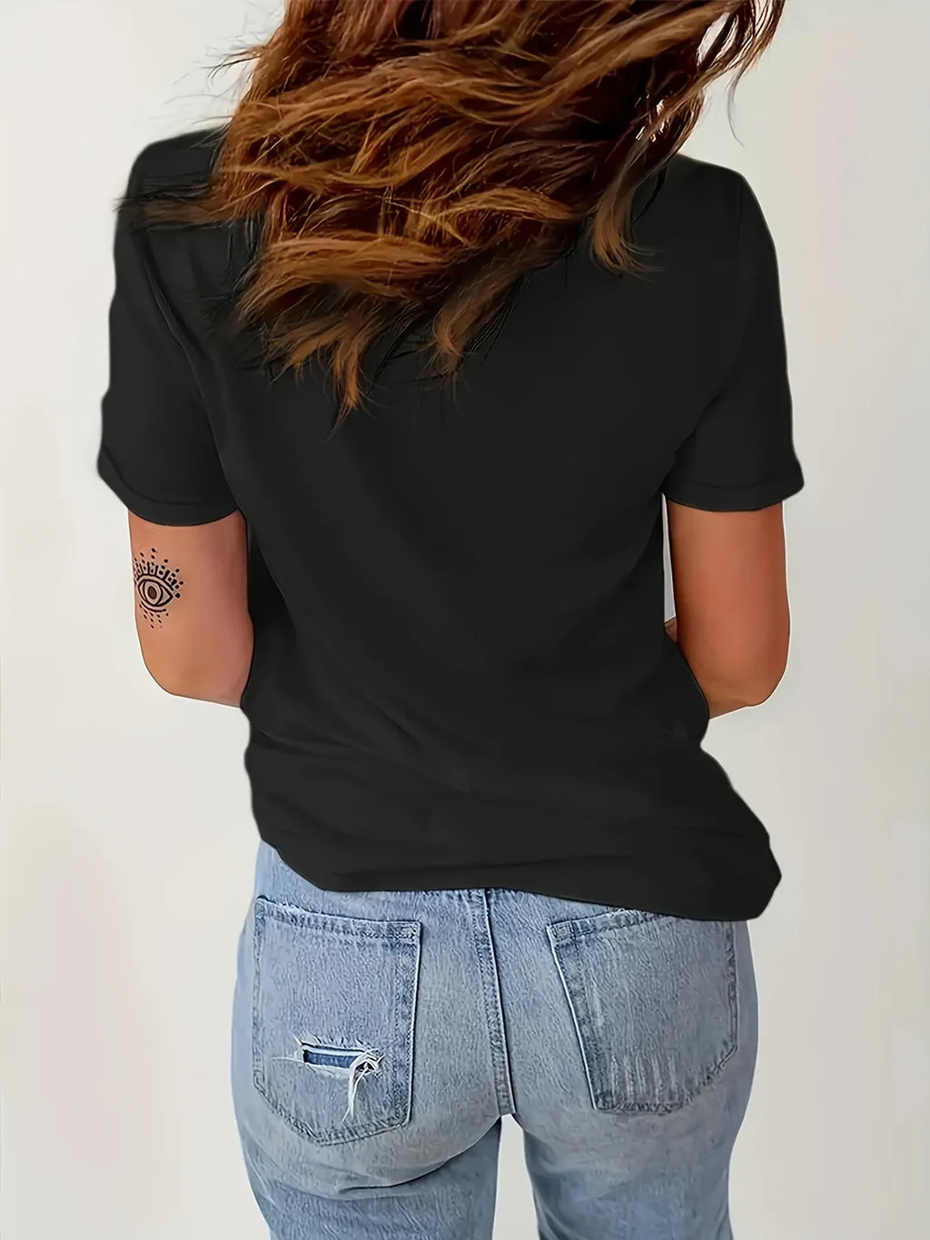 Cute Sausage Dog with Heart Pattern Printed T-shirt Round Neck Summer Short Sleeve