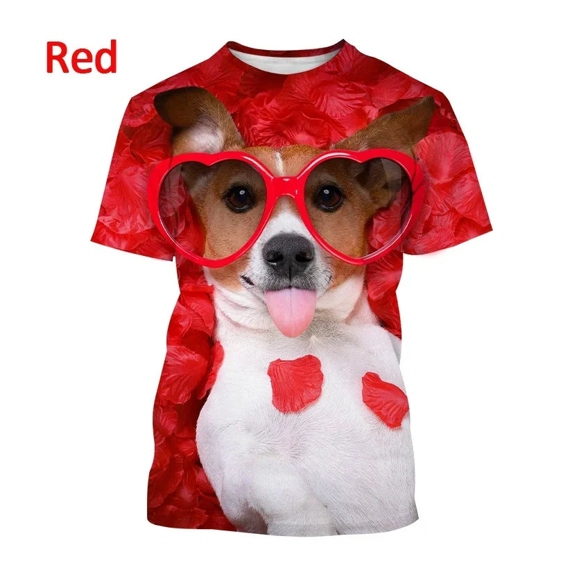 Jack Russell Terrier Dog 3D Printed T-shirt Cute Dog Print Unisex Casual Top Tees