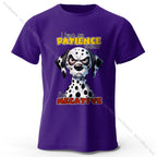 Cartoon Dog Portrait Print 100% Cotton T-Shirt, Soft Fabric Round Neck Short Sleeve Tee