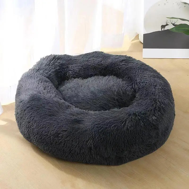 40-90cm Round Pet Bed Super Soft Plush Winter Warm Sleeping