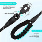 Heavy Duty Polyamide Dog Leash with Reflective Stripes - Tactical Frog Quick Release Clip, Locking Mechanism