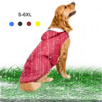 Dog Raincoat Waterproof Hoodie Jacket with Reflective Stripe Outdoor Dogs