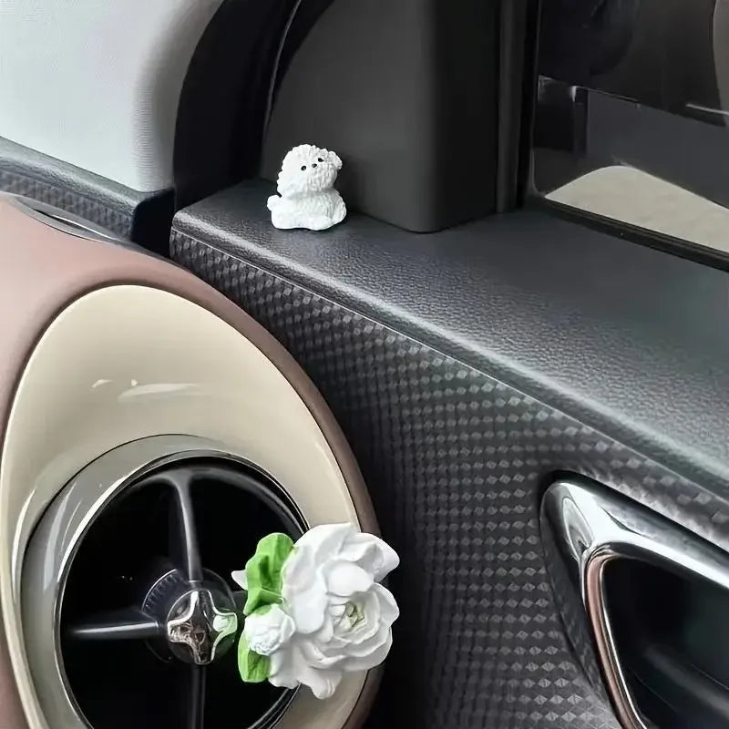 4pcs Cute mini dog dashboard decoration, car interior display accessories