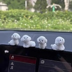 4pcs Cute mini dog dashboard decoration, car interior display accessories