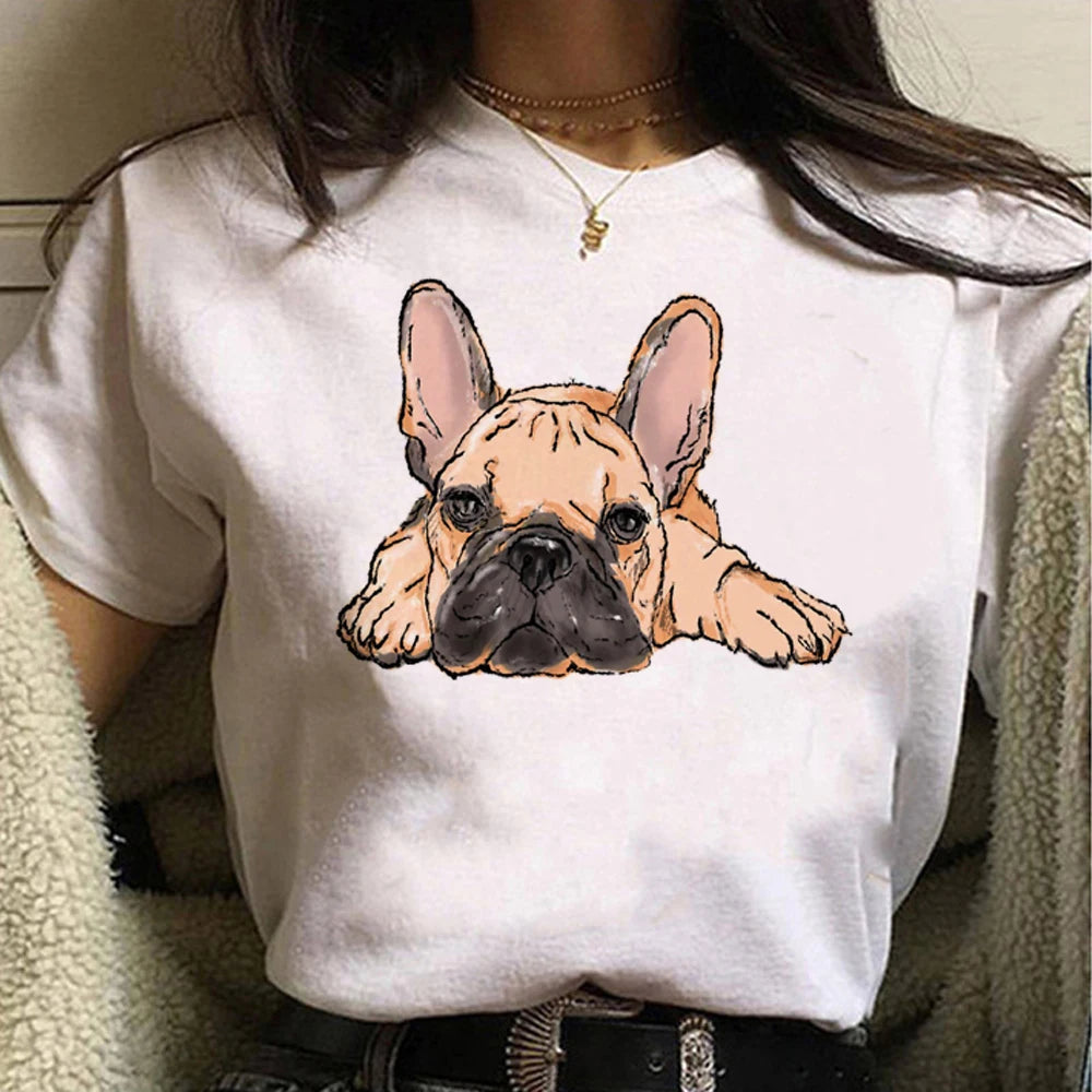 French Bulldog t shirt women graphic Tee clothes
