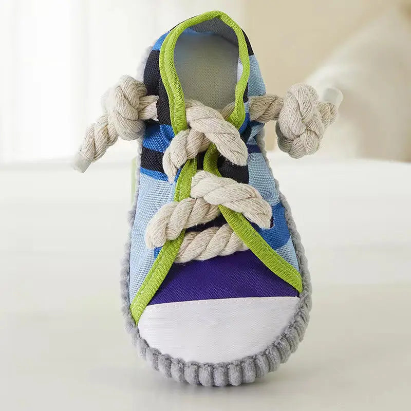 Dog Toy Shoes Cotton Rope Slippers Sound Making Built-in BB Airbag Round Ball Bell