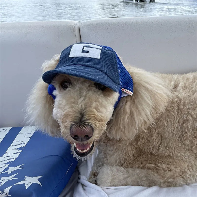 Dog Hat Sunscreen Baseball Cap Outdoor Sports With Ear Holes Adjustable