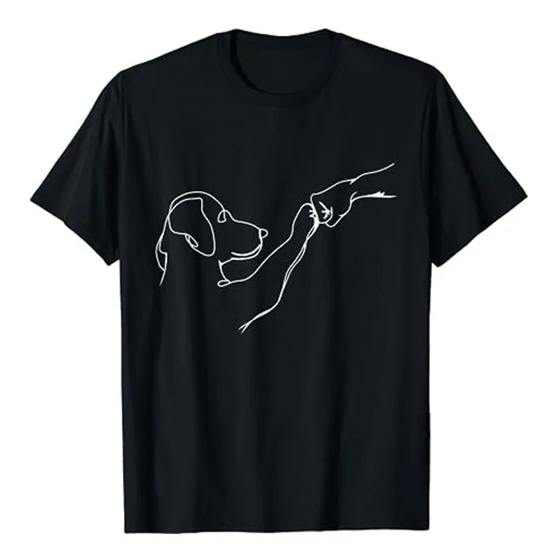 Punch Hand Dog Man Friendship Bump Dog's Paw T-Shirt Animal Lover