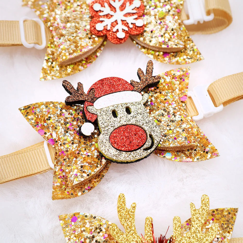 5/10PCS Cute Dog Bowties For New Year Party Adjustable