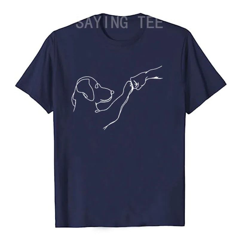 Punch Hand Dog Man Friendship Bump Dog's Paw T-Shirt Animal Lover