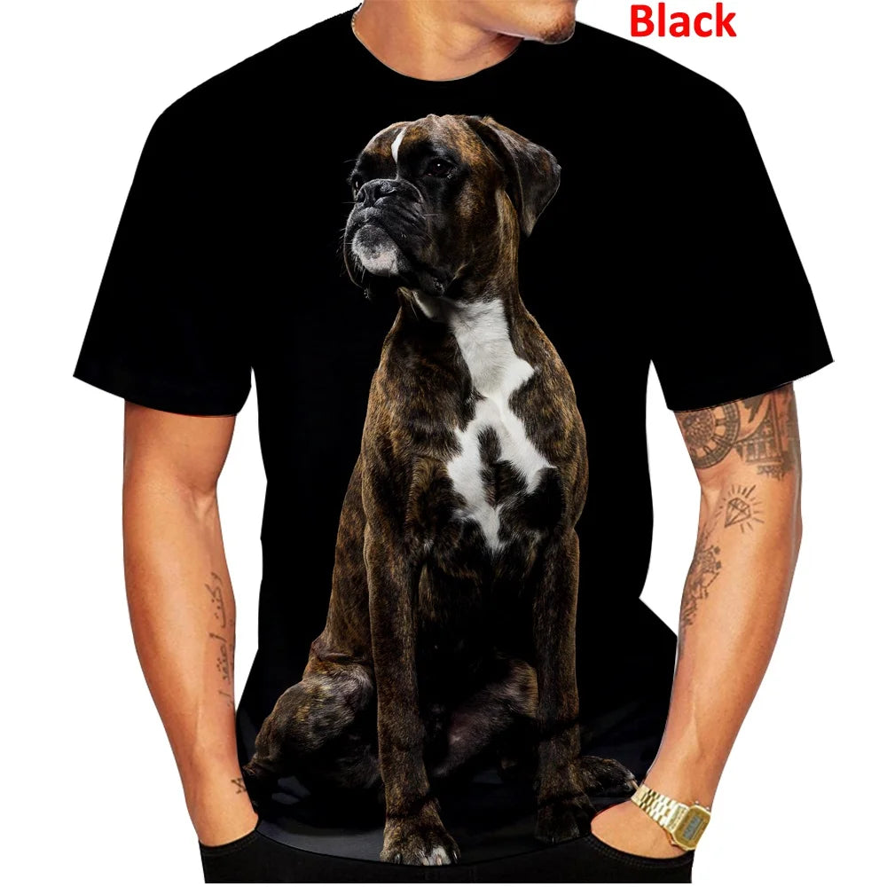 Animal Boxer Dog Street T Shirt Cute 3d Printed T Shirt