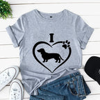 Dachshund Mom Print Women's Clothing Dog Lover T-Shirts Vintage