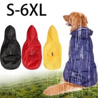Dog Raincoat Waterproof Hoodie Jacket with Reflective Stripe Outdoor Dogs