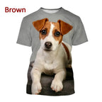 Jack Russell Terrier Dog 3D Printed T-shirt Cute Dog Print Unisex Casual Top Tees