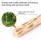Dog Rod Wooden Chewing Toy Natural Coffee Wood