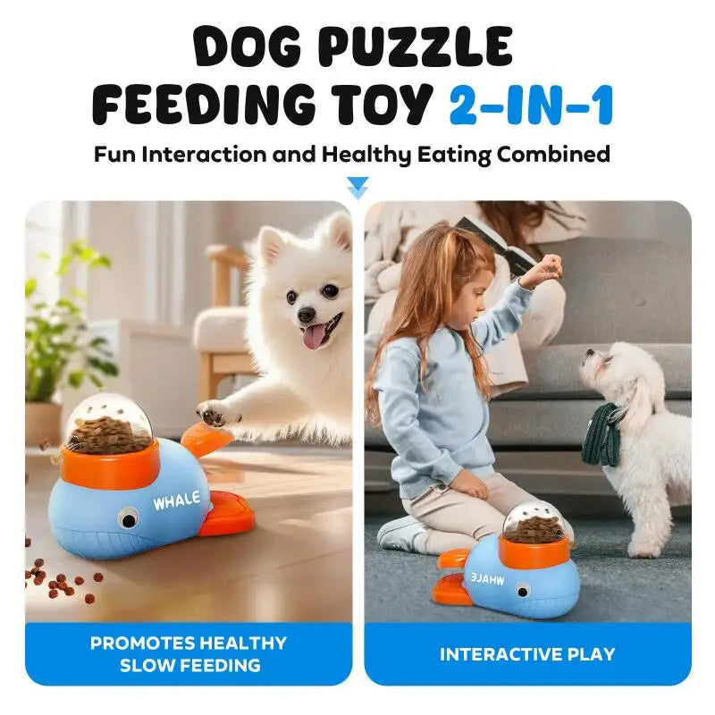 Dog Cat Treats Dispenser Anti-Slip Slow Puzzle Interactive Automatic Feeder Toys for Pet Training