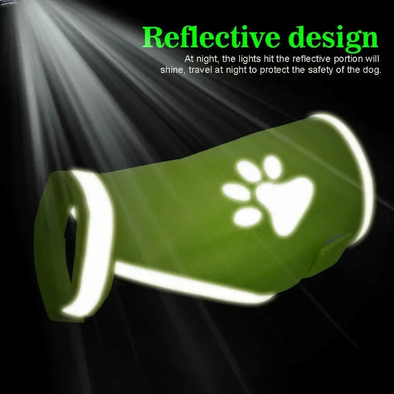 Reflective Safety Vest with High Visibility Yellow Fluorescent Outdoor Night Safety Pet Supplies