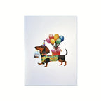 Interactive 3D Pop-Up Birthday Card with Animated Dachshund