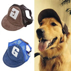 Dog Hat Sunscreen Baseball Cap Outdoor Sports With Ear Holes Adjustable
