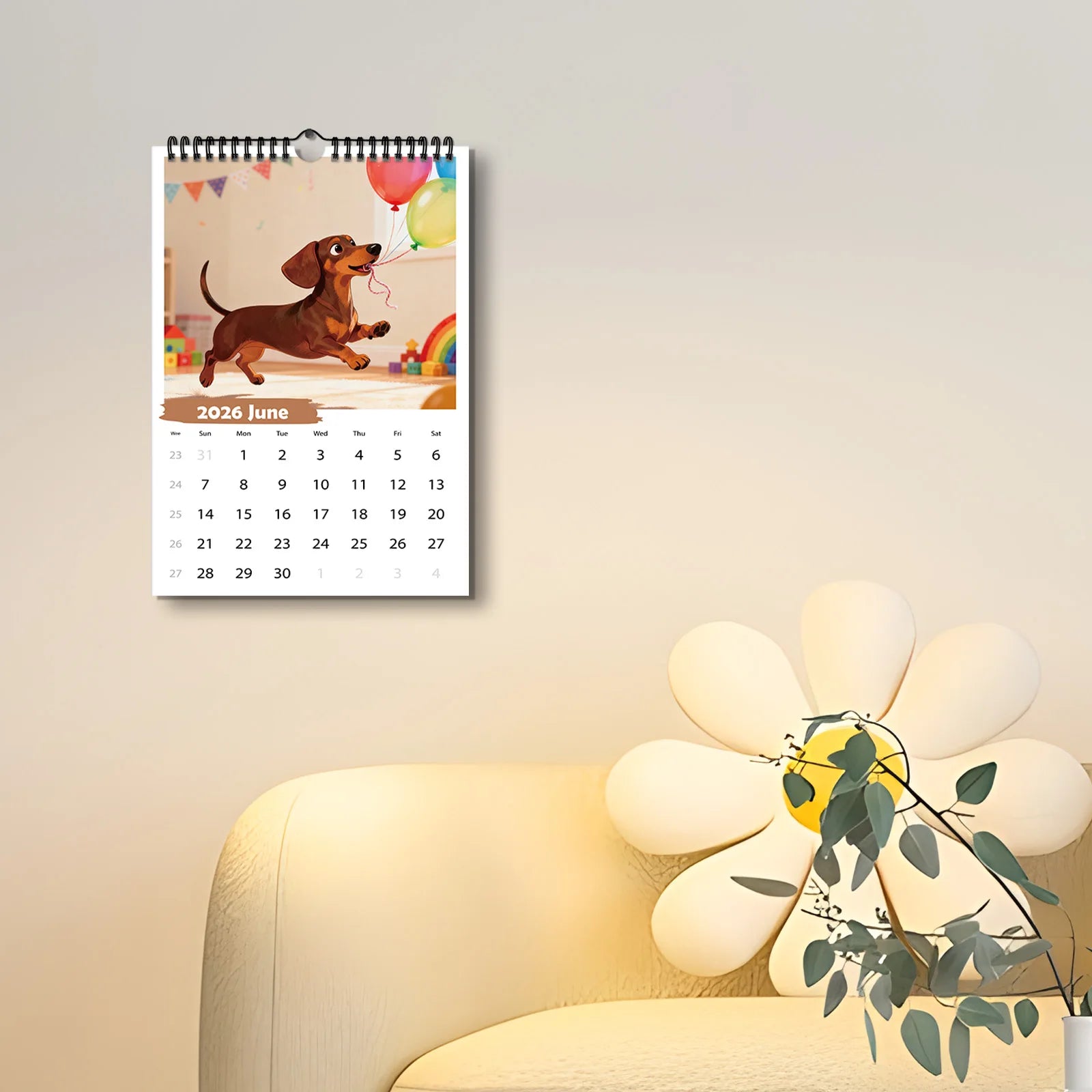 1PC 2026 Funny Dachshund Calendar