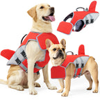 Dog Life Jacket With Reflective Stripes - Adjustable High Visibility Vest, Pet Preserver