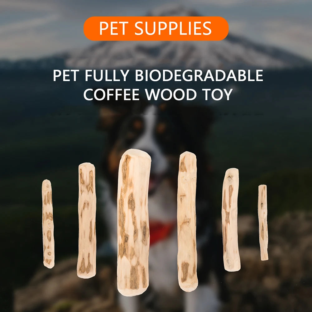 Dog Rod Wooden Chewing Toy Natural Coffee Wood