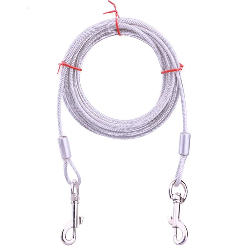 3M/5M/10M Pet Leashes For Two Dogs Tie Out Cable Outdoor Steel Wire