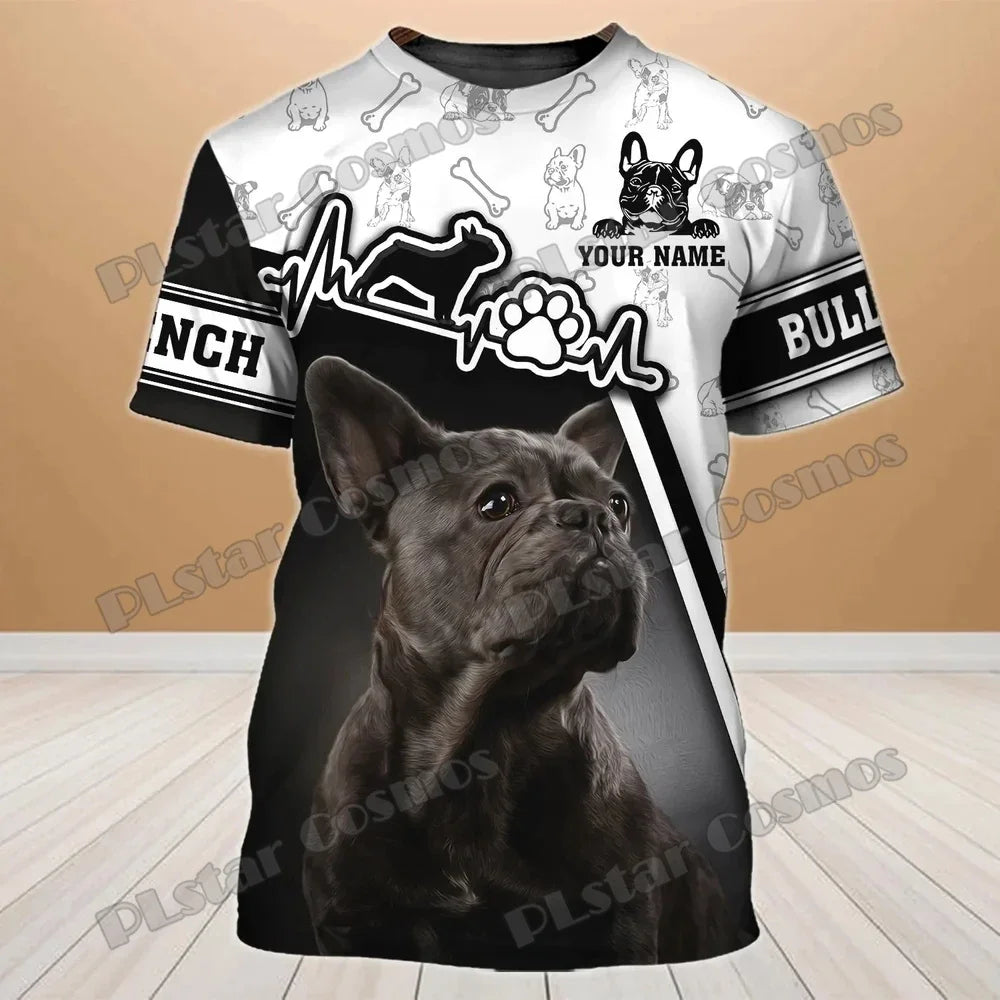 Personalized With Name Dog Pitbull 3D All Over Printed T-Shirt Summer Casual