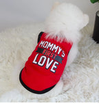 Red or Gray Dog Clothes for Small Dogs Mommy‘s First Love