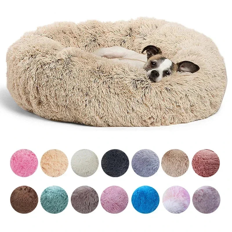 40-90cm Round Pet Bed Super Soft Plush Winter Warm Sleeping